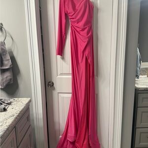 Elegant Hot Pink One-Shoulder Dress